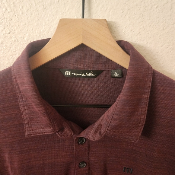 Travis Mathew Maroon Cotton Blend Longsleeve Polo Shirt Mens Large - Picture 5 of 9